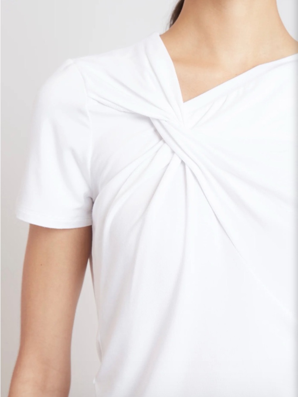 Elie Tahari Asymmetric Knot T- Shirt Blue 👕 - Picture 5 of 6